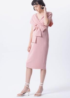粉色氣質V領小禮服孕婦洋裝-孕婦洋裝推薦