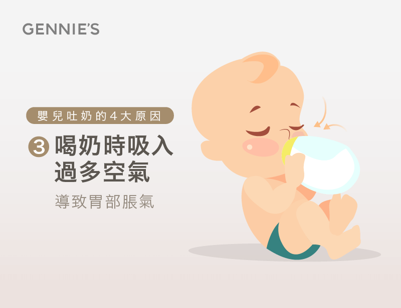 喝奶時吸入空氣-寶寶吐奶